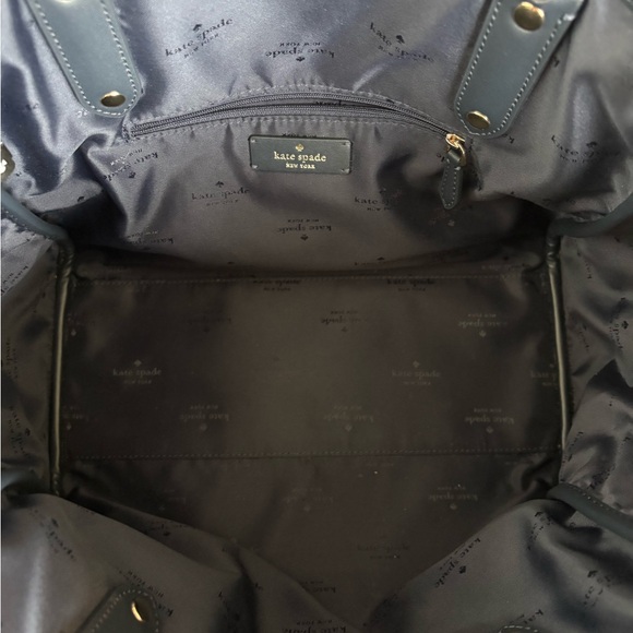 💙🤍KATE SPADE FLOWER JACQUARD STRIPE NAVY BLUE & CREAM TOTE BAG!💙🤍 - Picture 8 of 8